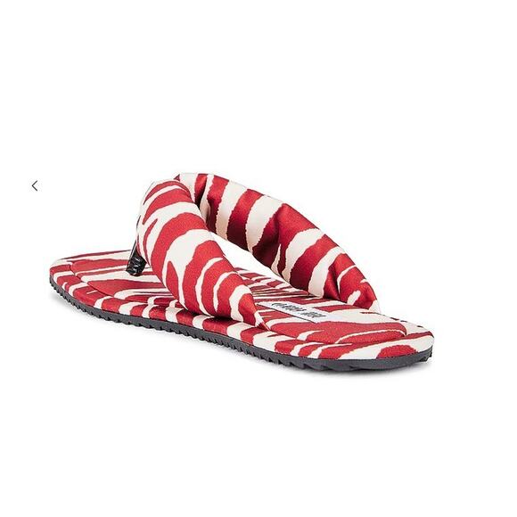The Attico Women's Red Zebra Printed Indie Flat Thong Sandals Shoes-Sz 41/10US - Picture 2 of 6